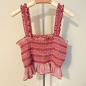 Buddy Love Pink Smocked Ruffled Camisole